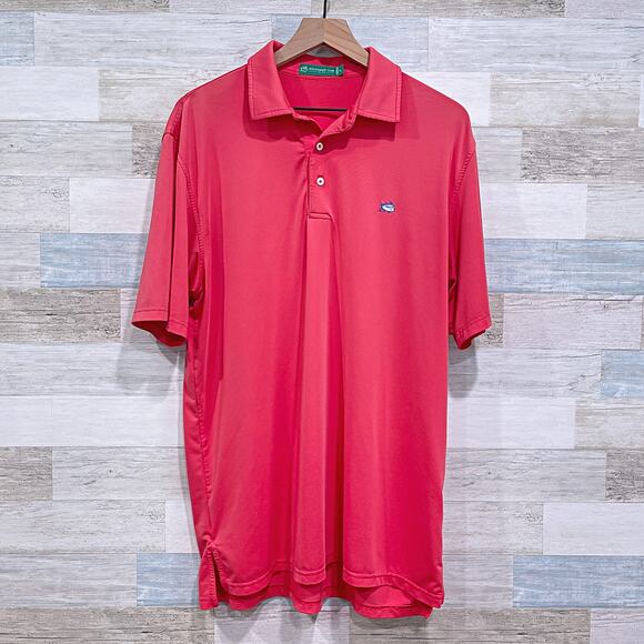 Southern Tide Bald Head Island Club Performance Golf Polo Shirt Pink Mens Large